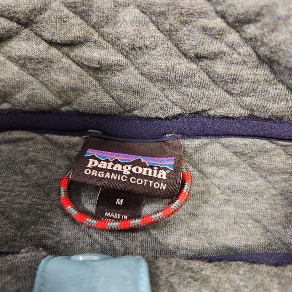 Patagonia Sweatshirt Women Medium Quilted Snap T Pullover Organic Cotton Gray - Picture 3 of 12